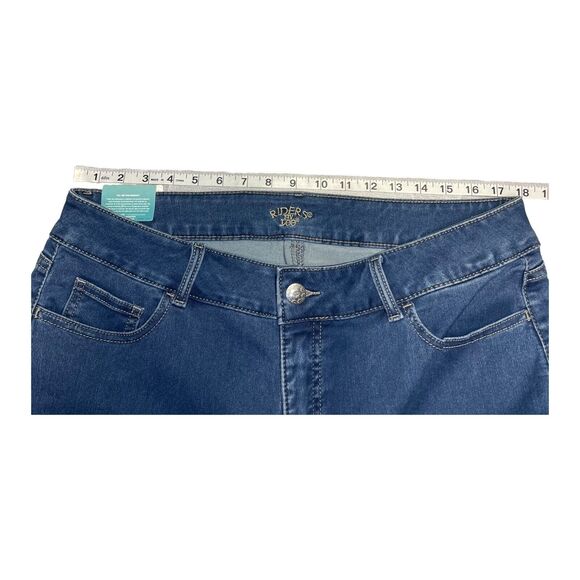 Riders By Lee Capri Pants Women's 18 Blue Cotton Stretch 5-Pockets Mid-Rise - Picture 5 of 8